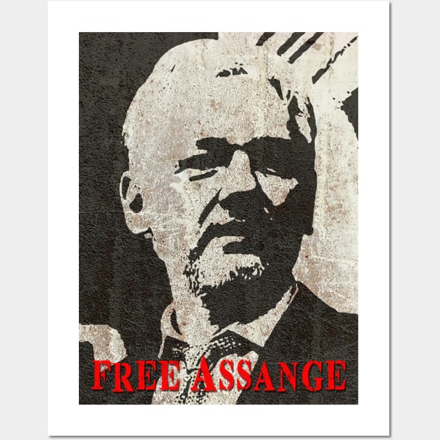 Free Assange Wall Art by Tainted